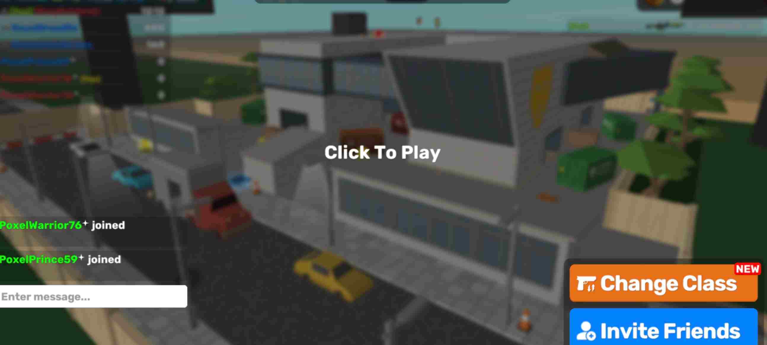 Poxel.io FPS shooter gameplay showing pixelated combat with multiple players in tactical battle arena