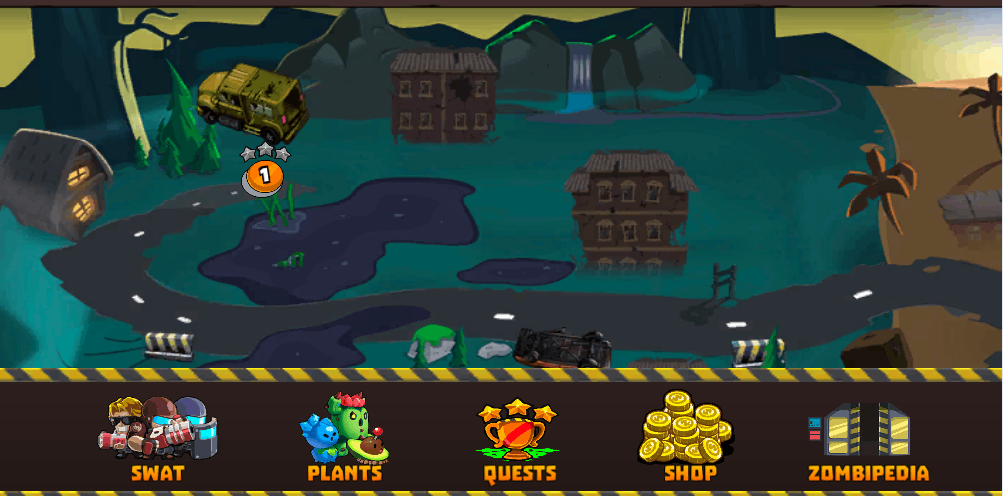 SWAT & Plants vs Zombies tactical action gameplay with SWAT team and plant allies fighting zombie hordes