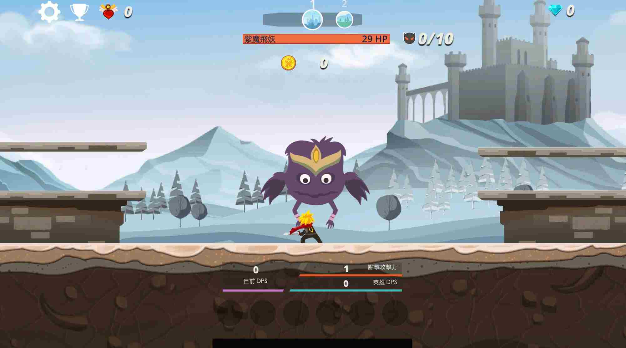 Titans Clicker gameplay showing epic Titan battles and upgrade system